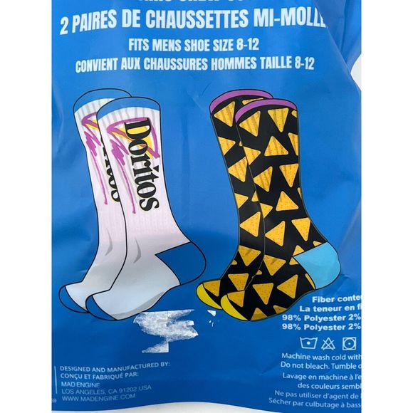 Doritos Cooler Cool Ranch CREW SOCKS 2-Pair Size Large (MENS 8-12 US) - Picture 3 of 3